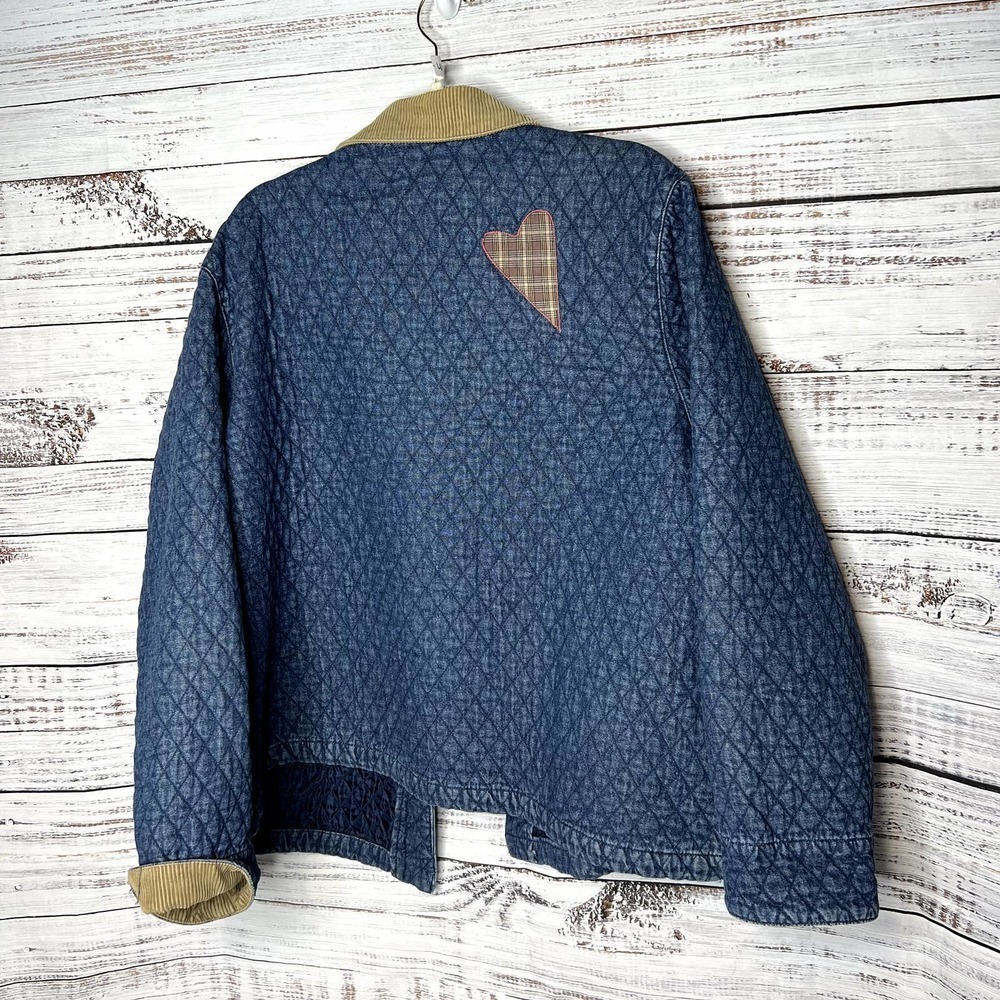 Vintage Baccini Christmas Quilted Denim Color Patch Coat 22 - Picture 3 of 3